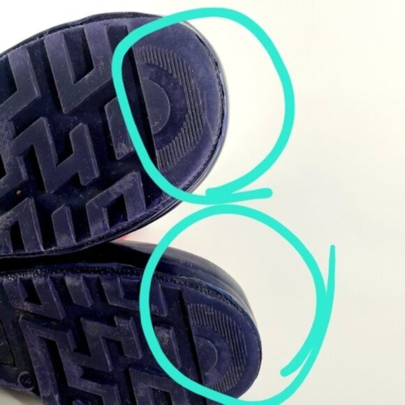 Hartstrings Little Girls Size 3 Pink & Blue Heart Accent Slip-on Water Boots - Picture 11 of 11